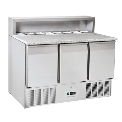 Saladette 3 Portes Dessus Granit 8 Bacs Gn 1/6