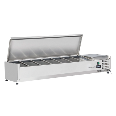 Saladette à Poser 150 cm - 7 bacs GN1/4 - Inox