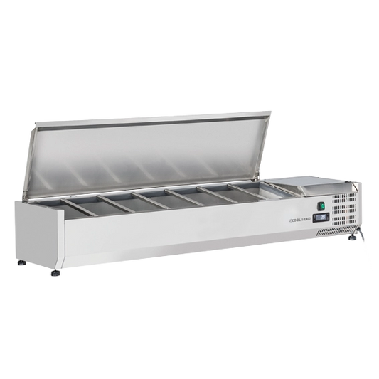 Saladette à Poser 150 cm - 7 bacs GN1/4 - Inox